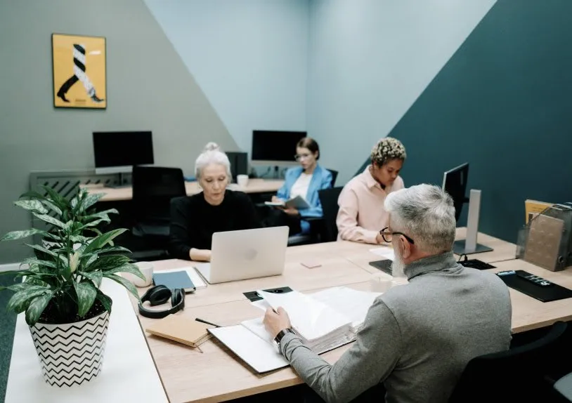 Team planning session in a meeting room